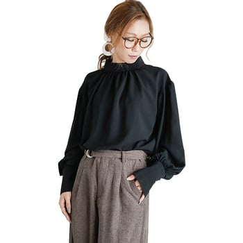Ženska šifon košulja, okrugli izrez, dugi rukav, široka silueta, japanski stil