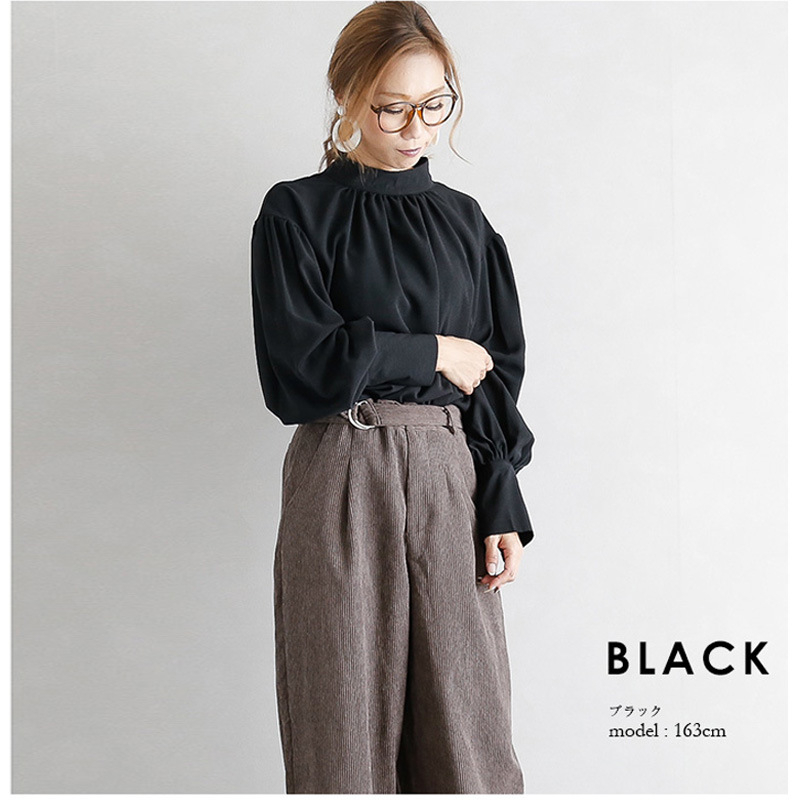 Ženska šifon košulja, okrugli izrez, dugi rukav, široka silueta, japanski stil