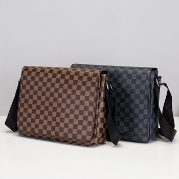 Muška crossbody torba Prince Bird – PU koža, karirani uzorak, vodootporna, model 9917