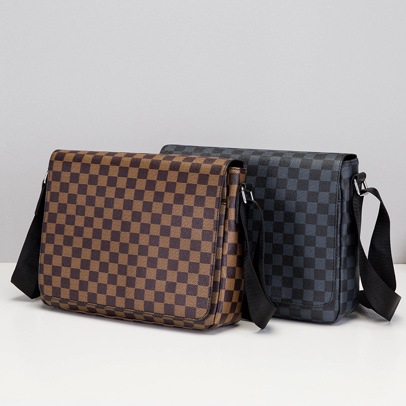Muška crossbody torba Prince Bird – PU koža, karirani uzorak, vodootporna, model 9917