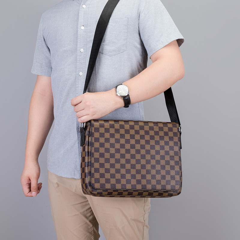 Muška crossbody torba Prince Bird – PU koža, karirani uzorak, vodootporna, model 9917
