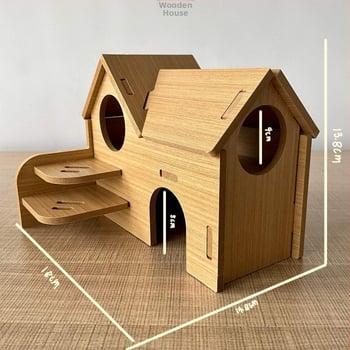 Kisállat: multifunkcionális kétemeletes fa ház-vila – teljes készlet hörcsögnek (Anyag: Fa; Import: Nem; Márka: Egyéb; Alkalmazható objektumok: hörcsög)