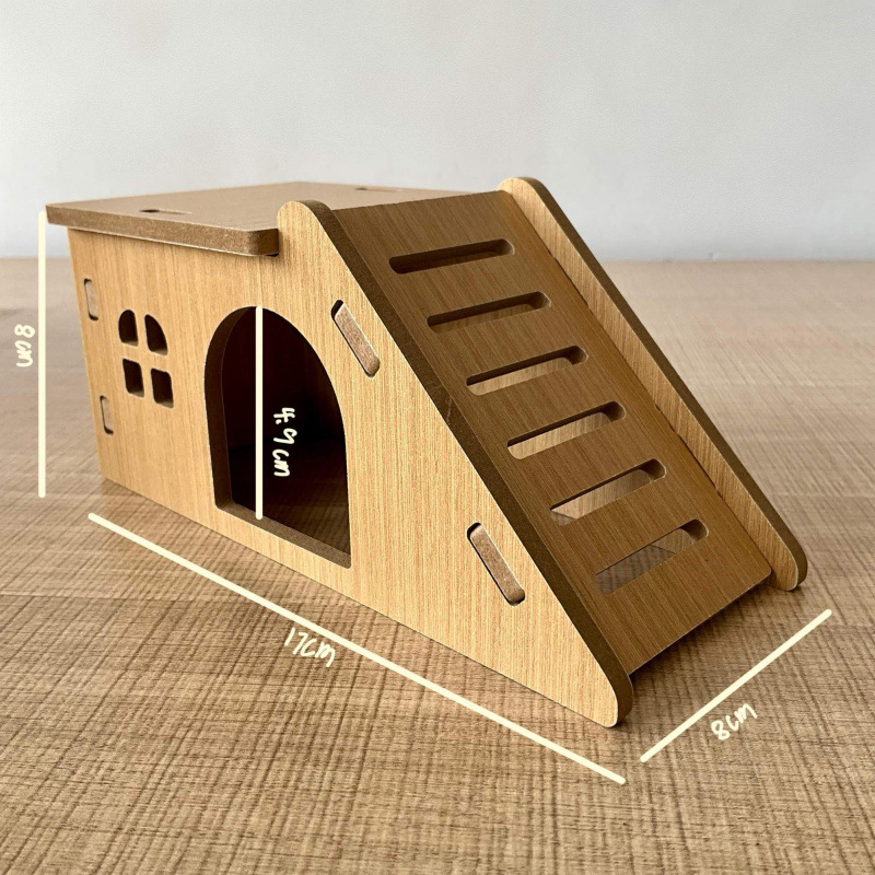 Kisállat: multifunkcionális kétemeletes fa ház-vila – teljes készlet hörcsögnek (Anyag: Fa; Import: Nem; Márka: Egyéb; Alkalmazható objektumok: hörcsög)