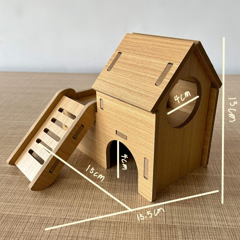 Kisállat: multifunkcionális kétemeletes fa ház-vila – teljes készlet hörcsögnek (Anyag: Fa; Import: Nem; Márka: Egyéb; Alkalmazható objektumok: hörcsög)