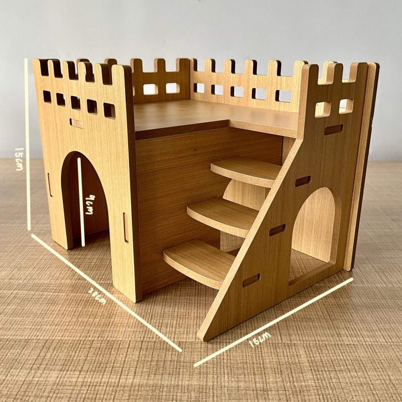 Kisállat: multifunkcionális kétemeletes fa ház-vila – teljes készlet hörcsögnek (Anyag: Fa; Import: Nem; Márka: Egyéb; Alkalmazható objektumok: hörcsög)