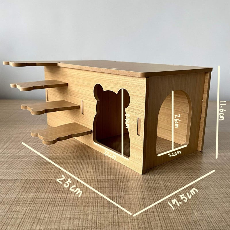 Kisállat: multifunkcionális kétemeletes fa ház-vila – teljes készlet hörcsögnek (Anyag: Fa; Import: Nem; Márka: Egyéb; Alkalmazható objektumok: hörcsög)