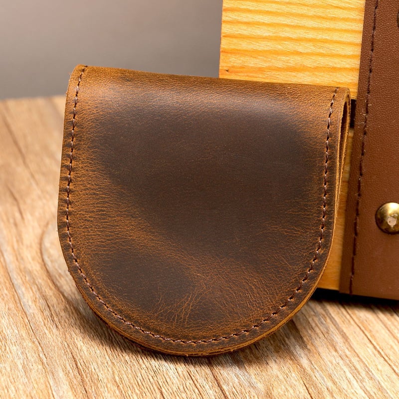 Novčanik za kovanice od prave kože sa Crazy Horse Leather, podstava od teleće kože, otporan na habanje, za svakodnevnu upotrebu