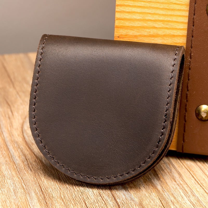 Novčanik za kovanice od prave kože sa Crazy Horse Leather, podstava od teleće kože, otporan na habanje, za svakodnevnu upotrebu