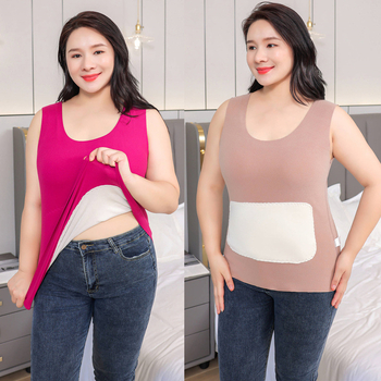 Ženska termička vest s flisom, dvostruki sloj, okrugli vrat, pulover stil, poliester materijal, podrška struka, zaštita leđa