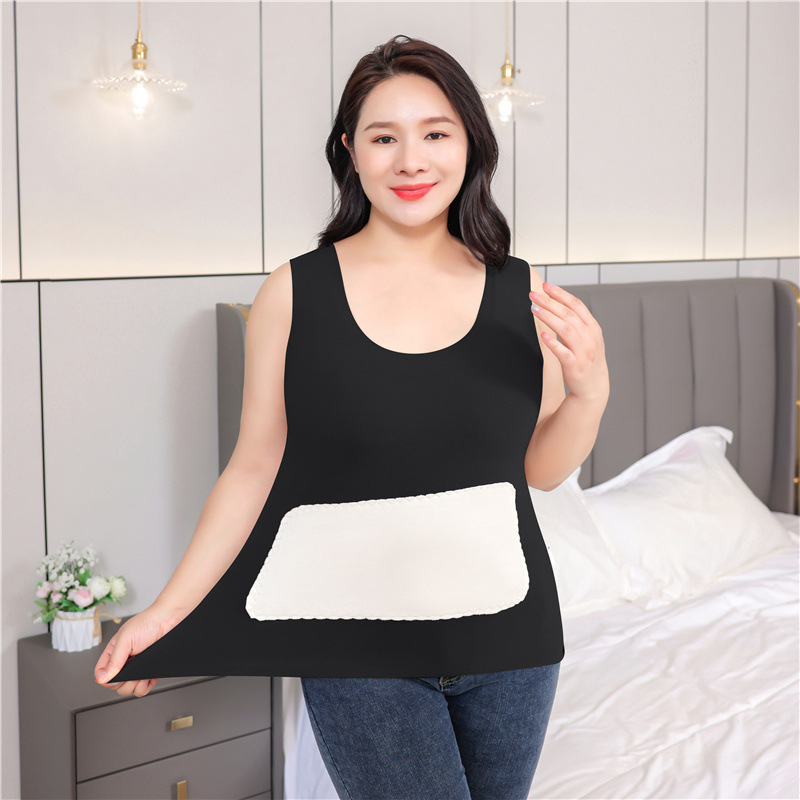 Ženska termička vest s flisom, dvostruki sloj, okrugli vrat, pulover stil, poliester materijal, podrška struka, zaštita leđa