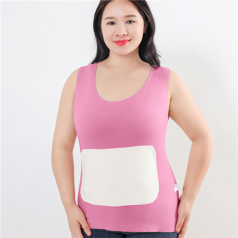 Ženska termička vest s flisom, dvostruki sloj, okrugli vrat, pulover stil, poliester materijal, podrška struka, zaštita leđa