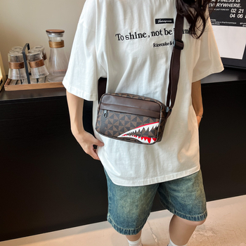 Muška PU crossbody torba s životinjskim uzorkom, vodootporna i otporna na habanje, podstava od poliestera