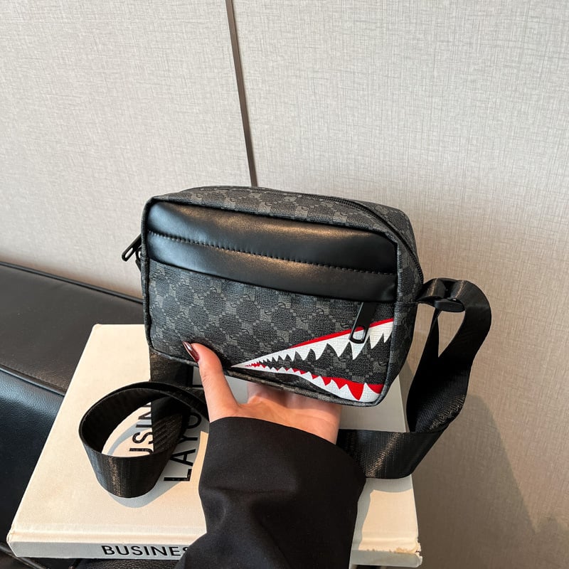 Muška PU crossbody torba s životinjskim uzorkom, vodootporna i otporna na habanje, podstava od poliestera