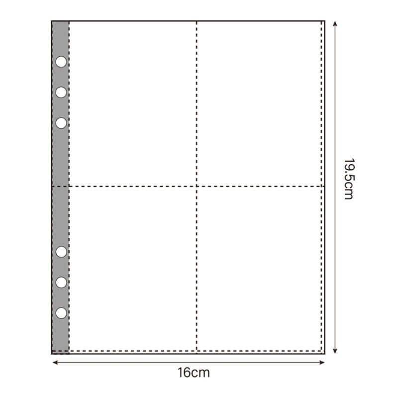 Прозрачни вътрешни страници за албум за карти – PP материал, заместващи листове, персонализируеми, различни типове дупки, 10 листа
