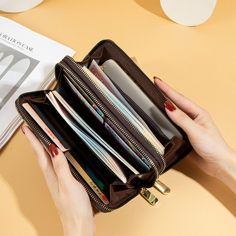 Ženska PU kožna novčana-kluč s geometrijskim šahovnicastim uzorkom, poliester podstava, težina 0.25 kg, licencirana privatna etiketa