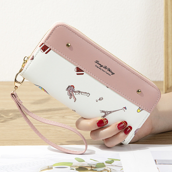 Duga ženska novčanik s zatvaračem, PU koža, krojenje u korejskom stilu, podstava od poliestera, za dnevnu uporabu
