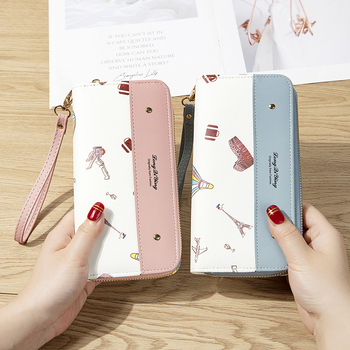 Duga ženska novčanik s zatvaračem, PU koža, krojenje u korejskom stilu, podstava od poliestera, za dnevnu uporabu