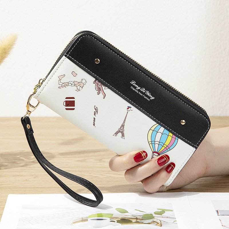 Duga ženska novčanik s zatvaračem, PU koža, krojenje u korejskom stilu, podstava od poliestera, za dnevnu uporabu