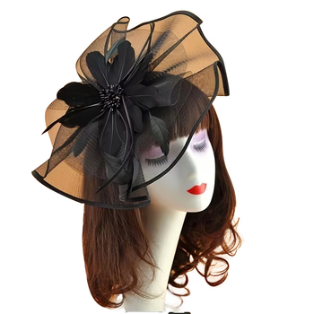 Dodatak za glavu — Vintage pero cvijet, dvostruki sloj, ženski stil (Pero; Vintage; oblik cvijeta; dvostruki sloj; pogodno za vjenčanje i festival)