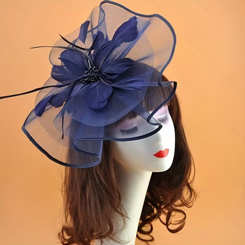 Dodatak za glavu — Vintage pero cvijet, dvostruki sloj, ženski stil (Pero; Vintage; oblik cvijeta; dvostruki sloj; pogodno za vjenčanje i festival)