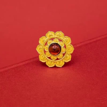 Bakrena cvjetna igla za kosu u etničkom stilu – cvjetni ukras za tradicionalne frizure