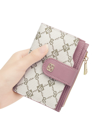 WILLIAMPOLO PVC bifold novčanik s kariranim uzorkom, zaštita od krađe, za svakodnevnu uporabu