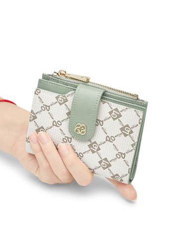 WILLIAMPOLO PVC bifold novčanik s kariranim uzorkom, zaštita od krađe, za svakodnevnu uporabu