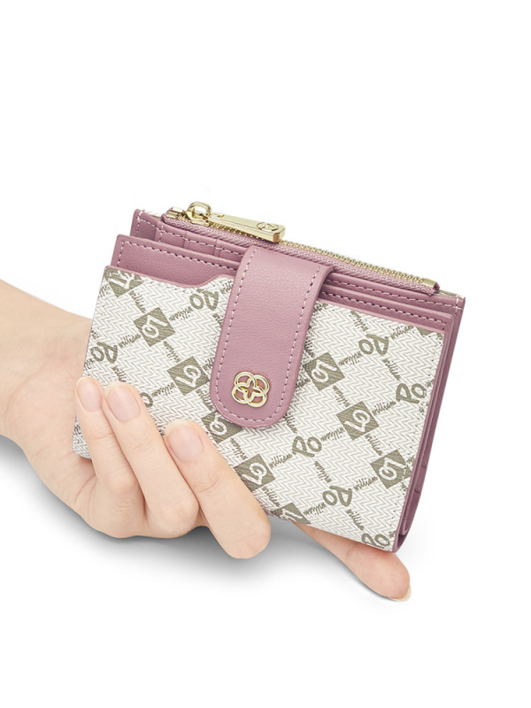 WILLIAMPOLO PVC bifold novčanik s kariranim uzorkom, zaštita od krađe, za svakodnevnu uporabu