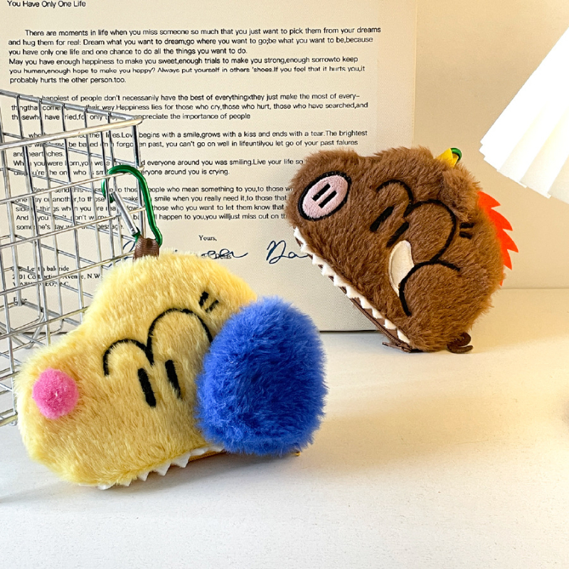 Plišani novčanik za kovanice s geometrijskim uzorkom, ulični stil, poliester podstava, unisex