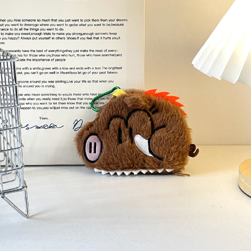 Plišani novčanik za kovanice s geometrijskim uzorkom, ulični stil, poliester podstava, unisex