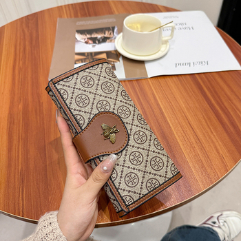 Ženski novčanik s otiskom pčele, PU materijal, 1 presavijanje, ulični stil (PU materijal, 1 presavijanje, otisak pčele, životinjski uzorak, proširenje)