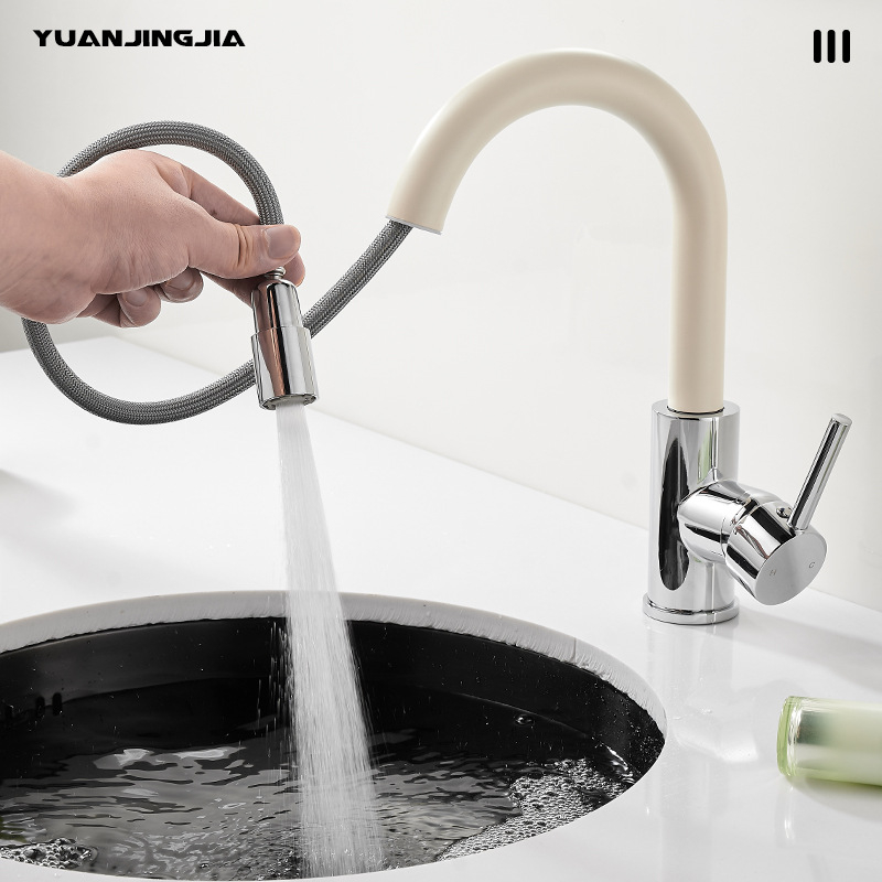 Kuhinjska slavina s izvlačenjem za otok/bar, 304 nehrđajući čelik, keramički disk ventil, radna temperatura 0–60°C, nazivni tlak 0,3–1 MPa