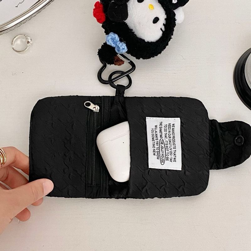 Unisex novčanik za novčiće i kartice, plisirani materijal, retro stil, višestruki držač kartica, poliester