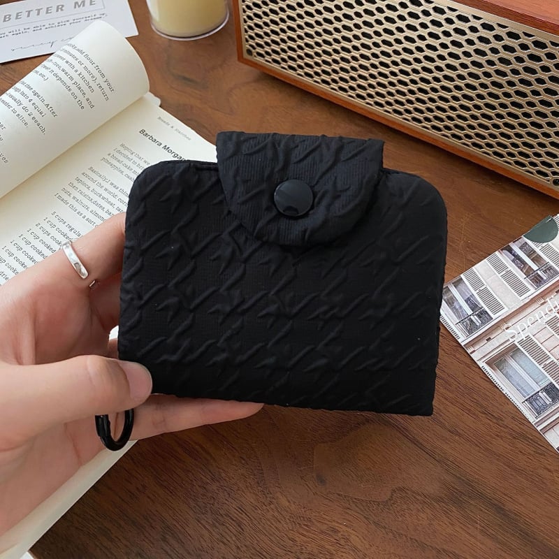 Unisex novčanik za novčiće i kartice, plisirani materijal, retro stil, višestruki držač kartica, poliester