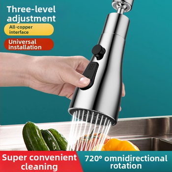 Rozširujúci adaptér kuchynskej batérie s univerzálnym otočným výtokom a predĺženým aerátorom proti špliechaniu; závitové pripojenie; model 0410; ABS; elektroplating; Morro