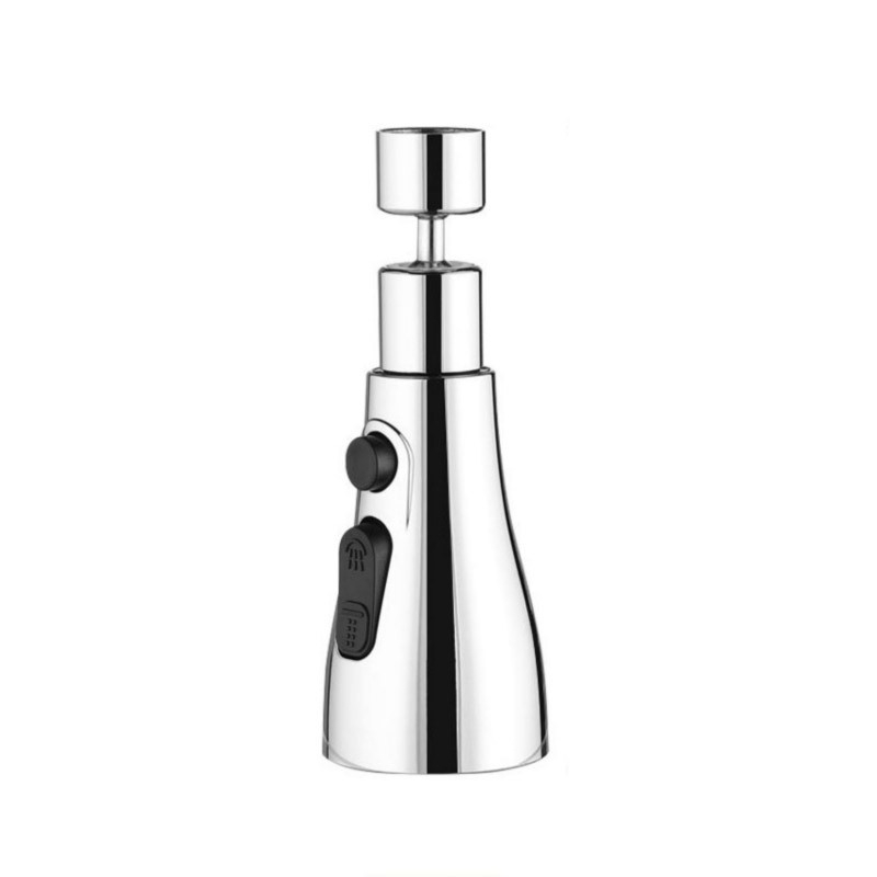 Rozširujúci adaptér kuchynskej batérie s univerzálnym otočným výtokom a predĺženým aerátorom proti špliechaniu; závitové pripojenie; model 0410; ABS; elektroplating; Morro