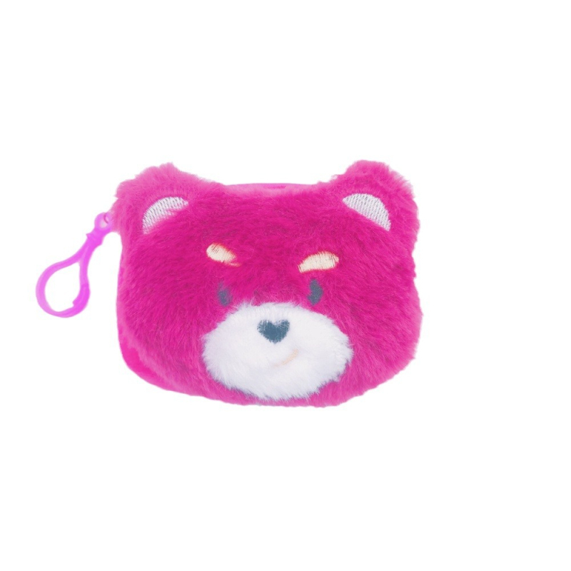 Pluš novčanik s motivom životinja, 1 preklop, poliester podstava, unisex