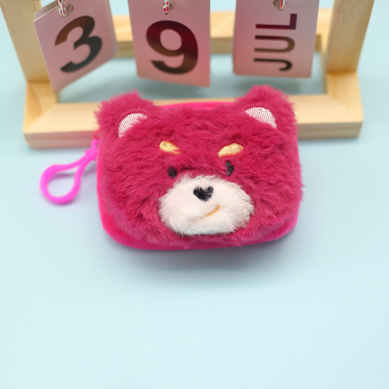 Pluš novčanik s motivom životinja, 1 preklop, poliester podstava, unisex