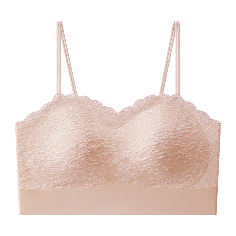 Čipkasti tube top za prsa, Najlon 80-90%, Puna šalica, Tanko oblikovane čašice, Lijep stražnji dio
