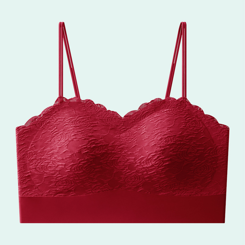 Čipkasti tube top za prsa, Najlon 80-90%, Puna šalica, Tanko oblikovane čašice, Lijep stražnji dio