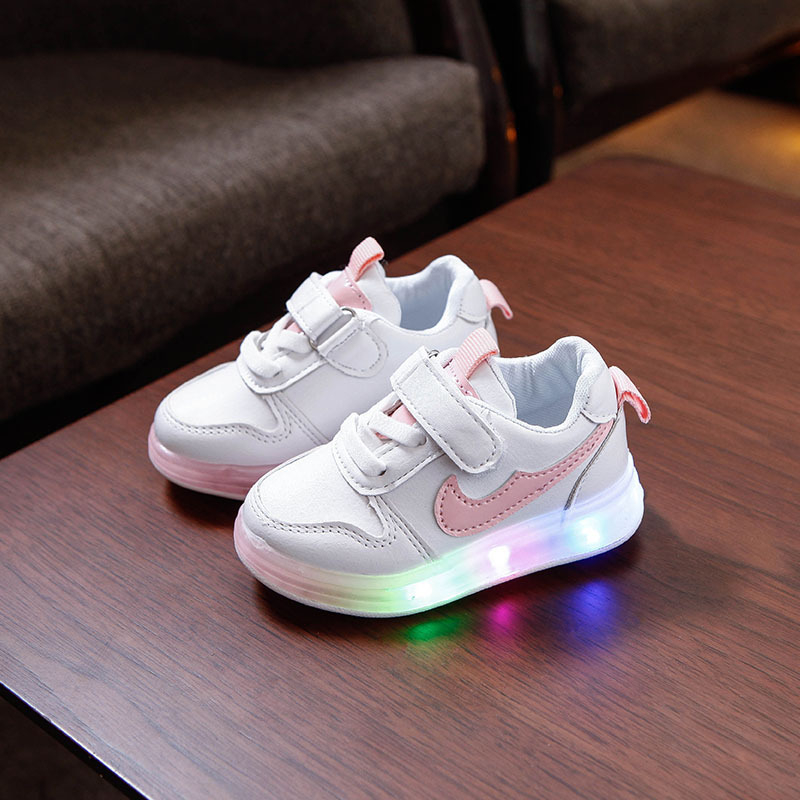 Dječje svjetleće tenisice s LED, prozračan mrežasti gornji dio, niski kroj, gumeni potplat, unisex