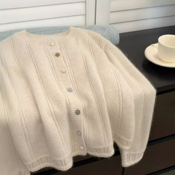 Cardigan, gradski stil, mrežasti materijal, duge rukave, bez ovratnika, jesen 2023