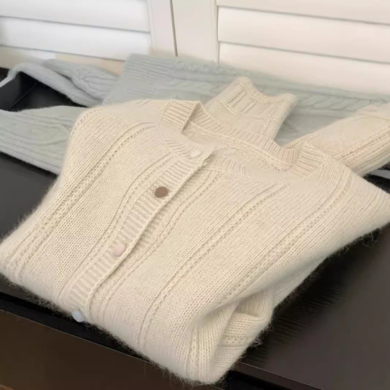 Cardigan, gradski stil, mrežasti materijal, duge rukave, bez ovratnika, jesen 2023