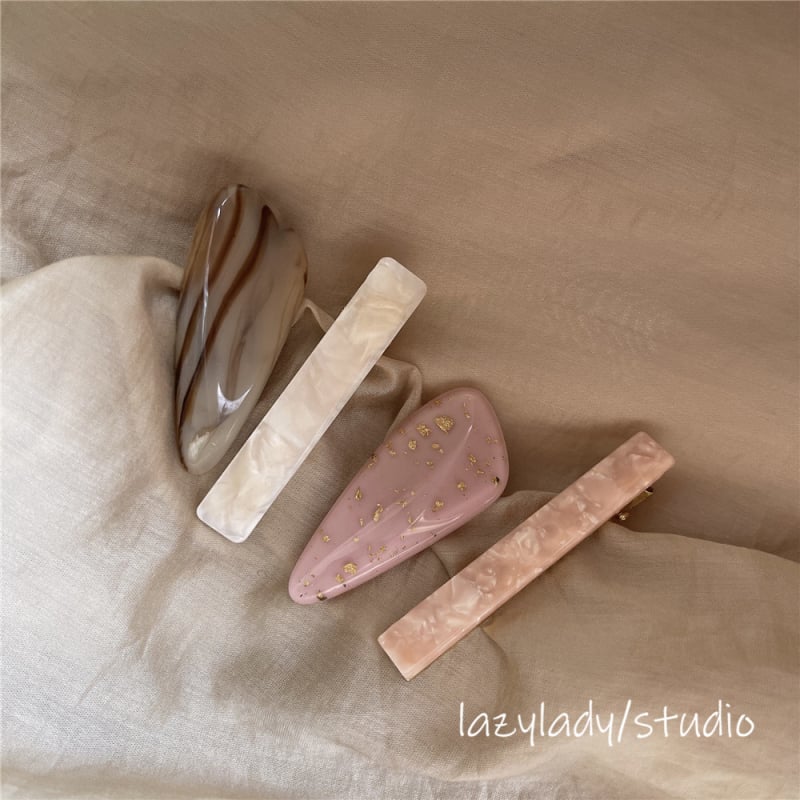 Акрилен клип за коса с форма на клюн - Maca Baka, ръчна изработка, дамски аксесоар за глава, мармурен кант