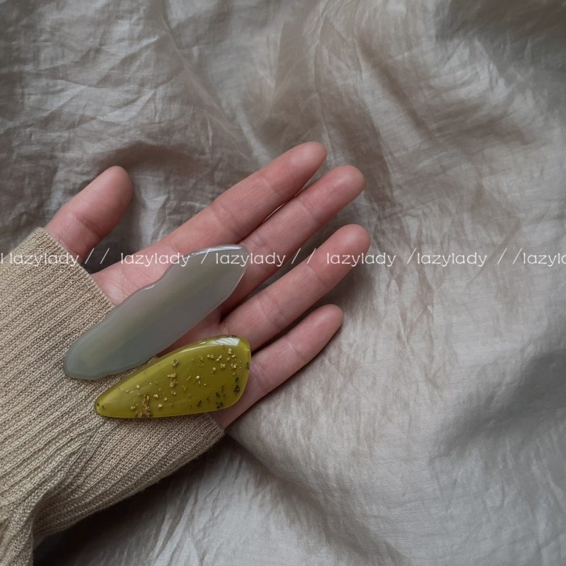 Акрилен клип за коса с форма на клюн - Maca Baka, ръчна изработка, дамски аксесоар за глава, мармурен кант