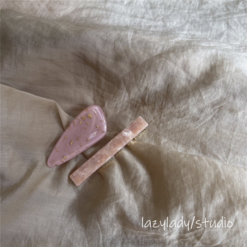 Акрилен клип за коса с форма на клюн - Maca Baka, ръчна изработка, дамски аксесоар за глава, мармурен кант