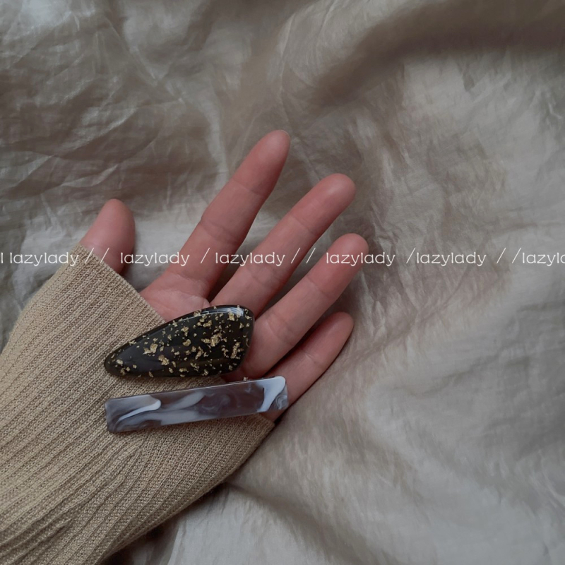 Акрилен клип за коса с форма на клюн - Maca Baka, ръчна изработка, дамски аксесоар за глава, мармурен кант