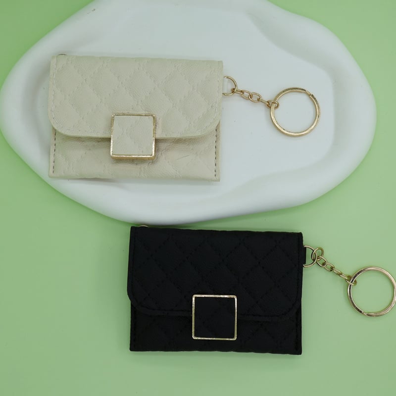Mini PU novčanik za kovance i držač kartica sa kvadratnom kopčom – unisex, retro stil, za dnevnu upotrebu