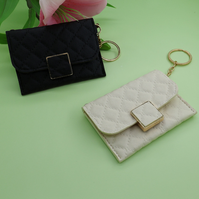Mini PU novčanik za kovance i držač kartica sa kvadratnom kopčom – unisex, retro stil, za dnevnu upotrebu