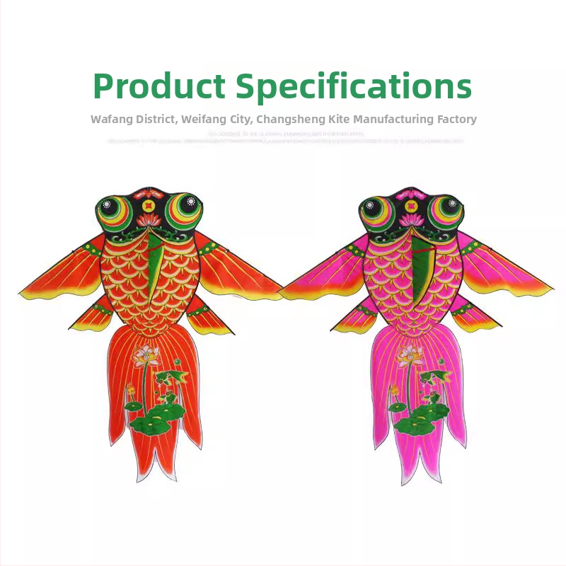 Trojuholníkový šarkan s dizajnom Bubble Goldfish, štyri krídla, ručná výroba, polyester, skelet z vlákien skla